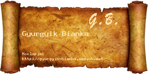 Gyurgyik Bianka névjegykártya